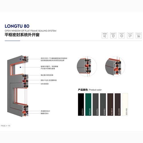 80平框密封系统外开窗